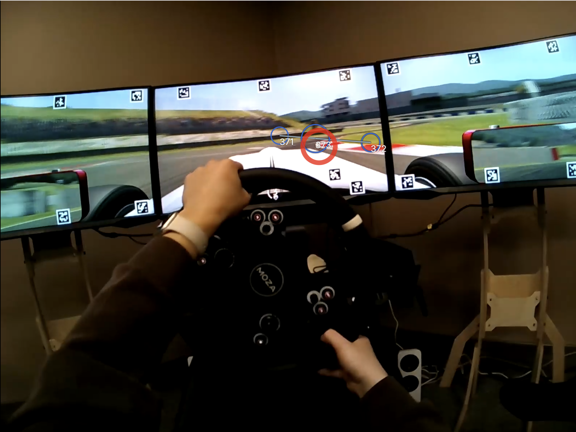 Racing simulator used in motor learning research at the LSU Skill Acquisition Lab